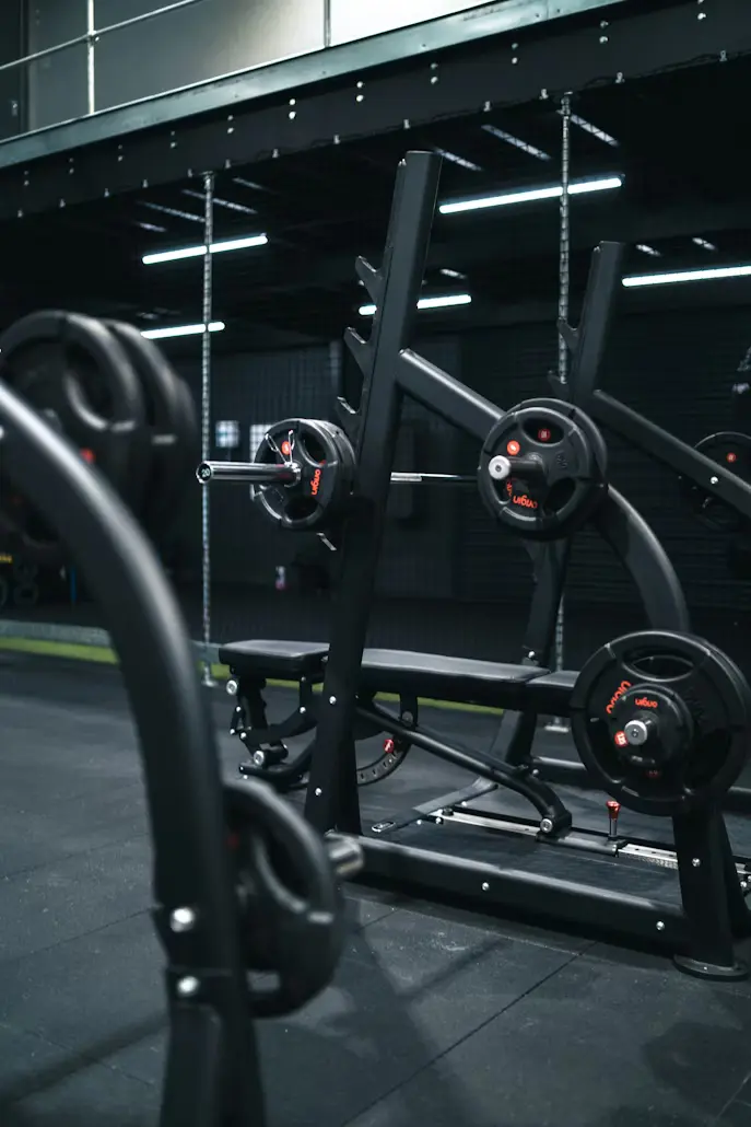 Modern gym interior with fitness equipment